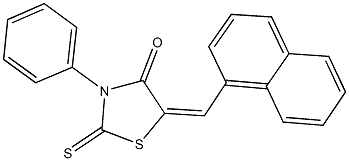 5-(1-naphthylmethylene)-3-phenyl-2-thioxo-1,3-thiazolidin-4-one 化学構造式