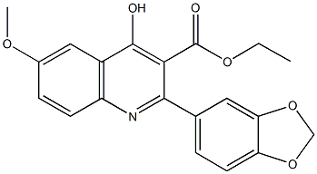 ethyl 2-(1,3-benzodioxol-5-yl)-4-hydroxy-6-methoxy-3-quinolinecarboxylate Struktur