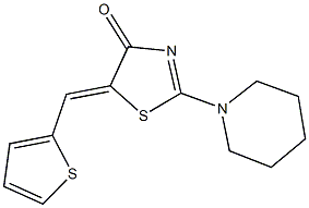 2-(1-piperidinyl)-5-(2-thienylmethylene)-1,3-thiazol-4(5H)-one 化学構造式