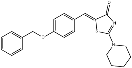 5-[4-(benzyloxy)benzylidene]-2-(1-piperidinyl)-1,3-thiazol-4(5H)-one Structure