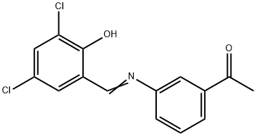 1-{3-[(3,5-dichloro-2-hydroxybenzylidene)amino]phenyl}ethanone Struktur