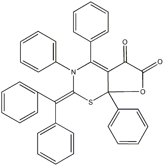 2-(diphenylmethylene)-3,4,7a-triphenyl-3,7a-dihydro-2H-furo[3,2-e][1,3]thiazine-5,6-dione 结构式