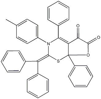 110958-29-7 2-(diphenylmethylene)-3-(4-methylphenyl)-4,7a-diphenyl-3,7a-dihydro-2H-furo[3,2-e][1,3]thiazine-5,6-dione