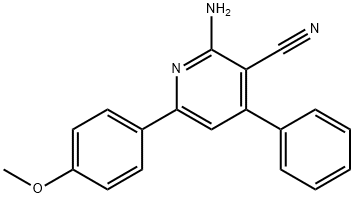 2-amino-6-(4-methoxyphenyl)-4-phenylnicotinonitrile 化学構造式