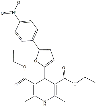 diethyl 4-(5-{4-nitrophenyl}-2-furyl)-2,6-dimethyl-1,4-dihydro-3,5-pyridinedicarboxylate 结构式