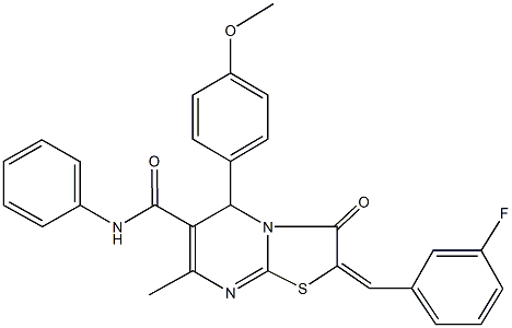 2-(3-fluorobenzylidene)-5-(4-methoxyphenyl)-7-methyl-3-oxo-N-phenyl-2,3-dihydro-5H-[1,3]thiazolo[3,2-a]pyrimidine-6-carboxamide|