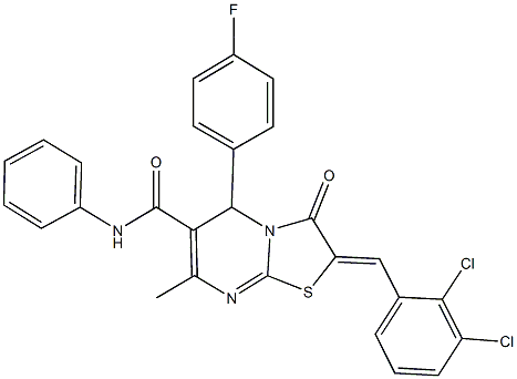 2-(2,3-dichlorobenzylidene)-5-(4-fluorophenyl)-7-methyl-3-oxo-N-phenyl-2,3-dihydro-5H-[1,3]thiazolo[3,2-a]pyrimidine-6-carboxamide Structure