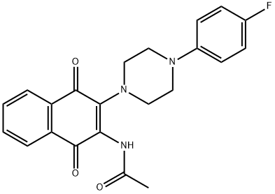 N-{3-[4-(4-fluorophenyl)-1-piperazinyl]-1,4-dioxo-1,4-dihydro-2-naphthalenyl}acetamide Structure