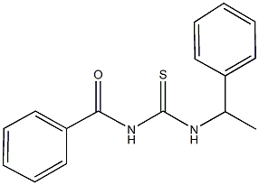 N-benzoyl-N'-(1-phenylethyl)thiourea Struktur