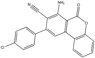 7-amino-9-(4-chlorophenyl)-6-oxo-6H-benzo[c]chromene-8-carbonitrile 结构式
