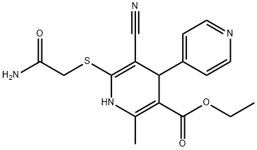 ethyl 6-[(2-amino-2-oxoethyl)sulfanyl]-5-cyano-2-methyl-1,4-dihydro-4,4'-bipyridine-3-carboxylate Structure