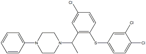 4-chloro-2-[1-(4-phenyl-1-piperazinyl)ethyl]phenyl 3,4-dichlorophenyl sulfide Structure