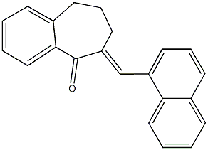 6-(1-naphthylmethylene)-6,7,8,9-tetrahydro-5H-benzo[a]cyclohepten-5-one Structure