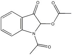 1-acetyl-3-oxo-2,3-dihydro-1H-indol-2-yl acetate 化学構造式