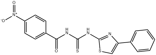 N-{4-nitrobenzoyl}-N'-(4-phenyl-1,3-thiazol-2-yl)thiourea Struktur