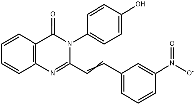 2-(2-{3-nitrophenyl}vinyl)-3-(4-hydroxyphenyl)-4(3H)-quinazolinone Structure