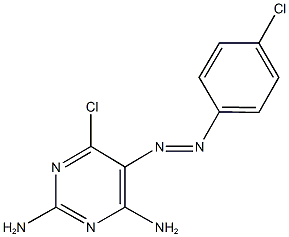 2-amino-6-chloro-5-[(4-chlorophenyl)diazenyl]-4-pyrimidinylamine Struktur