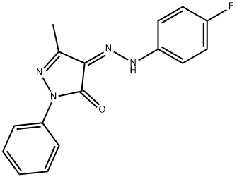 3-methyl-1-phenyl-1H-pyrazole-4,5-dione 4-[(4-fluorophenyl)hydrazone] Struktur