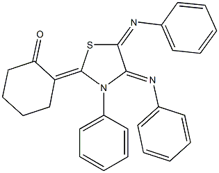 2-[3-phenyl-4,5-bis(phenylimino)-1,3-thiazolidin-2-ylidene]cyclohexanone Struktur