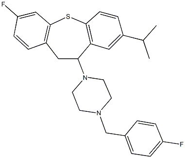 1-(4-fluorobenzyl)-4-(3-fluoro-8-isopropyl-10,11-dihydrodibenzo[b,f]thiepin-10-yl)piperazine,113305-71-8,结构式