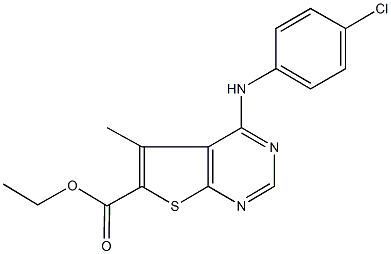 ethyl 4-(4-chloroanilino)-5-methylthieno[2,3-d]pyrimidine-6-carboxylate Struktur