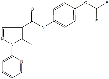 N-[4-(difluoromethoxy)phenyl]-5-methyl-1-(2-pyridinyl)-1H-pyrazole-4-carboxamide Struktur