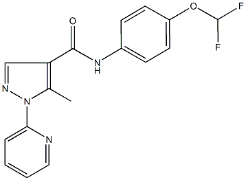 N-[4-(difluoromethoxy)phenyl]-5-methyl-1-(2-pyridinyl)-1H-pyrazole-4-carboxamide,1135352-70-3,结构式