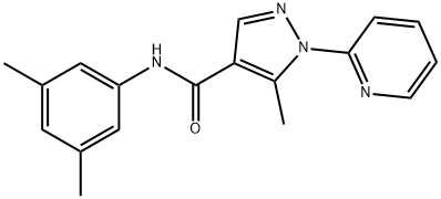 N-(3,5-dimethylphenyl)-5-methyl-1-(2-pyridinyl)-1H-pyrazole-4-carboxamide Struktur