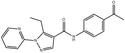 N-(4-acetylphenyl)-5-ethyl-1-(2-pyridinyl)-1H-pyrazole-4-carboxamide Struktur