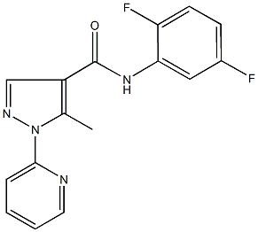 N-(2,5-difluorophenyl)-5-methyl-1-(2-pyridinyl)-1H-pyrazole-4-carboxamide Structure