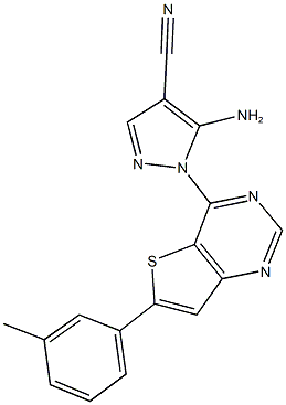 5-amino-1-[6-(3-methylphenyl)thieno[3,2-d]pyrimidin-4-yl]-1H-pyrazole-4-carbonitrile|