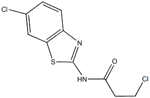 3-chloro-N-(6-chloro-1,3-benzothiazol-2-yl)propanamide,113767-29-6,结构式