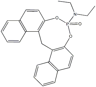 N,N-diethyl-12H-dinaphtho[2,1-d:1,2-g][1,3,2]dioxaphosphocin-4-amine 4-oxide 化学構造式