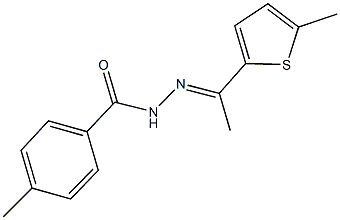 4-methyl-N'-[1-(5-methyl-2-thienyl)ethylidene]benzohydrazide 化学構造式