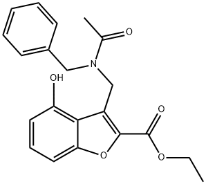 ethyl 3-{[acetyl(benzyl)amino]methyl}-4-hydroxy-1-benzofuran-2-carboxylate Struktur