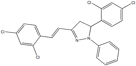 5-(2,4-dichlorophenyl)-3-[2-(2,4-dichlorophenyl)vinyl]-1-phenyl-4,5-dihydro-1H-pyrazole Structure