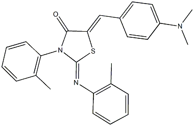 5-[4-(dimethylamino)benzylidene]-3-(2-methylphenyl)-2-[(2-methylphenyl)imino]-1,3-thiazolidin-4-one Structure