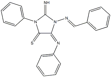 1-(benzylideneamino)-2-imino-3-phenyl-5-(phenylimino)-4-imidazolidinethione|