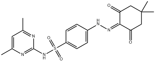 4-[2-(4,4-dimethyl-2,6-dioxocyclohexylidene)hydrazino]-N-(4,6-dimethyl-2-pyrimidinyl)benzenesulfonamide 化学構造式