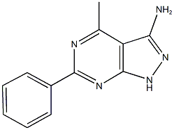 4-methyl-6-phenyl-1H-pyrazolo[3,4-d]pyrimidin-3-ylamine Struktur