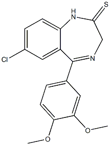 7-chloro-5-(3,4-dimethoxyphenyl)-1,3-dihydro-2H-1,4-benzodiazepine-2-thione|