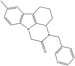 3-benzyl-8-methyl-3a,4,5,6-tetrahydro-1H-pyrazino[3,2,1-jk]carbazol-2(3H)-one Structure