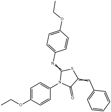 5-benzylidene-3-(4-ethoxyphenyl)-2-[(4-ethoxyphenyl)imino]-1,3-thiazolidin-4-one 结构式