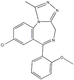 8-chloro-6-(2-methoxyphenyl)-1-methyl-4H-[1,2,4]triazolo[4,3-a][1,4]benzodiazepine,115435-84-2,结构式