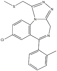 [8-chloro-6-(2-methylphenyl)-4H-[1,2,4]triazolo[4,3-a][1,4]benzodiazepin-1-yl]methyl methyl sulfide Structure