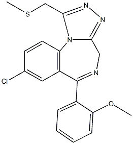 2-{8-chloro-1-[(methylsulfanyl)methyl]-4H-[1,2,4]triazolo[4,3-a][1,4]benzodiazepin-6-yl}phenyl methyl ether Structure