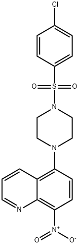 5-{4-[(4-chlorophenyl)sulfonyl]piperazin-1-yl}-8-nitroquinoline Structure