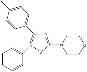 3-(4-methylphenyl)-5-(4-morpholinyl)-2-phenyl-1,2,4-thiadiazol-2-ium Struktur