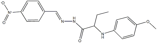 N'-{4-nitrobenzylidene}-2-(4-methoxyanilino)butanohydrazide 化学構造式