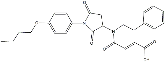 4-[[1-(4-butoxyphenyl)-2,5-dioxo-3-pyrrolidinyl](2-phenylethyl)amino]-4-oxo-2-butenoic acid Structure